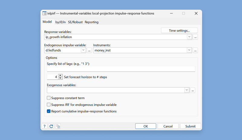 Instrumental-variables local-projection IRFs